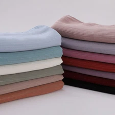 Women's Chiffon Silver Pleated Long Scarf Shimmer Headscarves Shawls Wraps Hijab