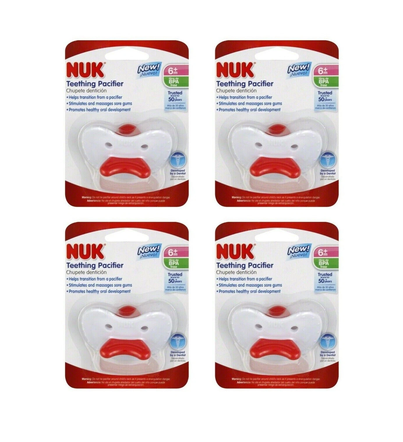 NUK Neutral Pacifiers Value Pack (Pack of 4 Pacifiers)