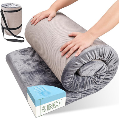 Memory Foam Camping Mattress Pad,3 Inch Thick Floor Sleeping Mat Pad for Adults 