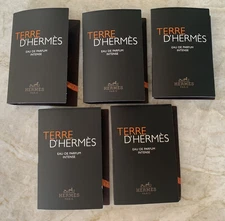 HERMES Terre d'Hermes Eau De Parfum Intense Spray Sample 5x 0.06 fl oz/ 2 ml NEW