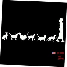 Cat Lady Decor Decals, Car Auto Truck Window Decals, Self-Adhesive Vehicle