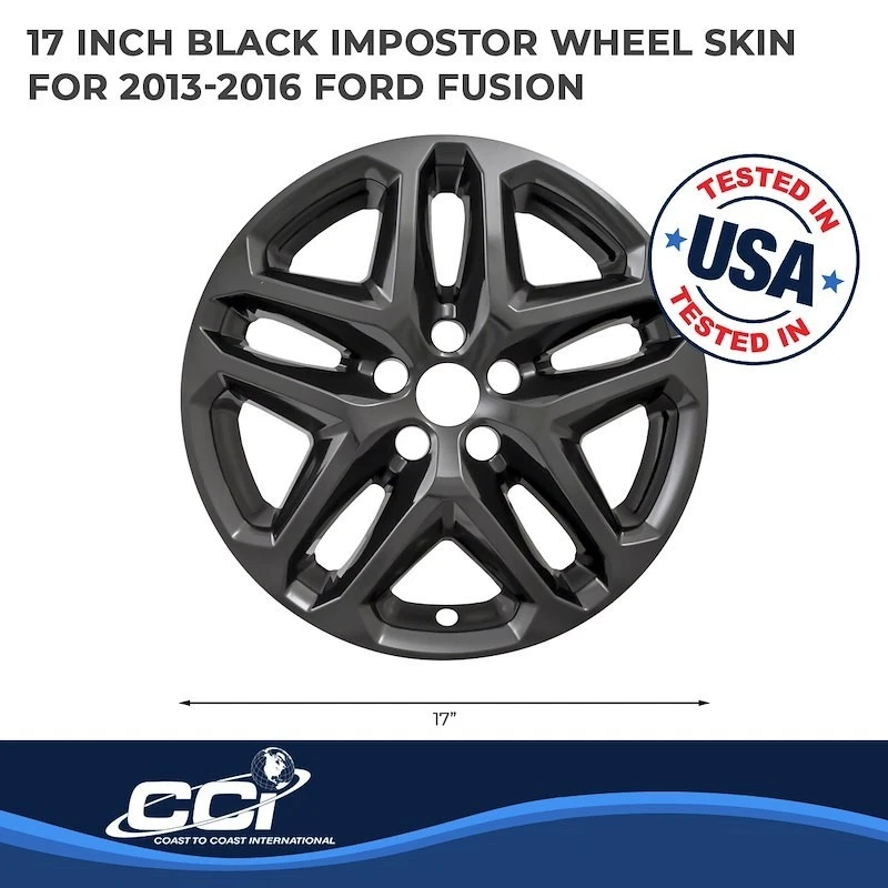 Nuevas cubiertas de llantas para Ford Fusion 2013-2016, 17 pulgadas 5 radios negro brillante Foto 3 de 3