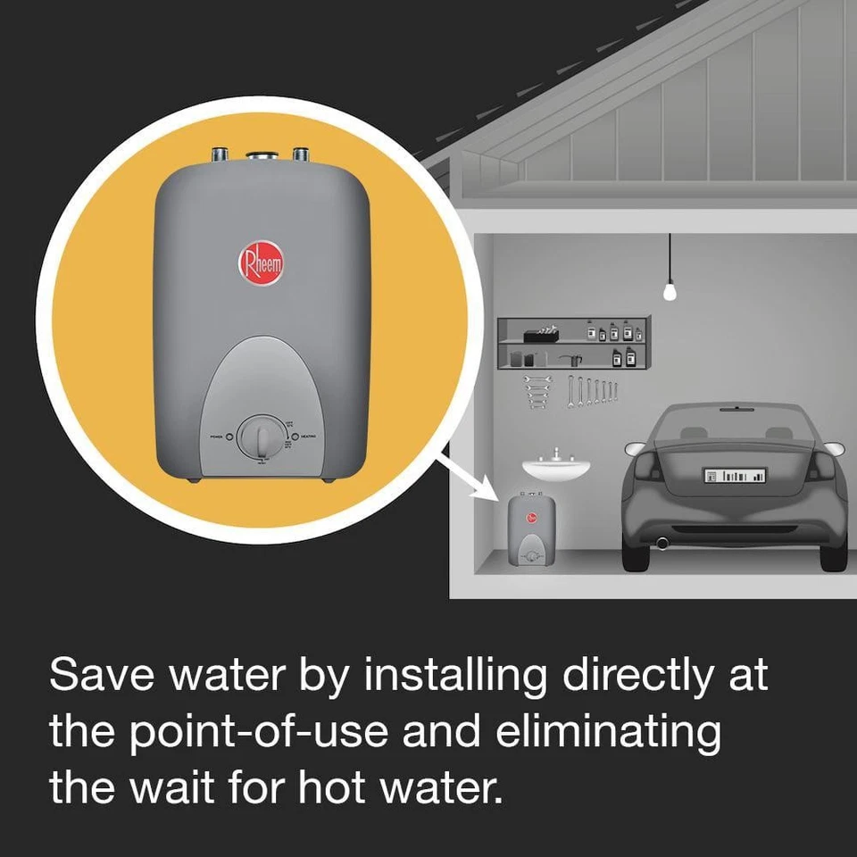 Rendimiento 1,5 Gal. Mini tanque enchufable de 120 voltios punto de uso de agua eléctrica con Foto 3 de 4