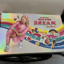 JOJO SIWA Dream Tour VIP Hair Bow & Glam Bag Pink Sequin Cinch Sack Promo Set.