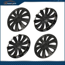 4 X 17 Wheel Covers Full Rim Snap On Hub Caps Black Fit For R17 Tire Rim