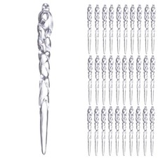 Diahom Christmas Icicle Hanging Ornaments 30pcs 5 Inches Acrylic Xmas Clear