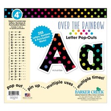 Barker Creek Letter Pop-Outs, 4" Over The Rainbow, Multicolor Designer Letter...