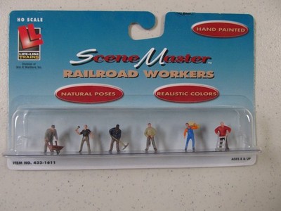 Life Like HO Scale Scene Master Railroad Workers (6) Hand Painted Figures