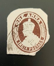 India King George V Embossed Cut Out Stamp