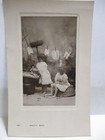 1909 REAL PHOTO POSTCARD DOLLY'S BATH, GIRLS BATHING THEIR DOLLS — photo 1