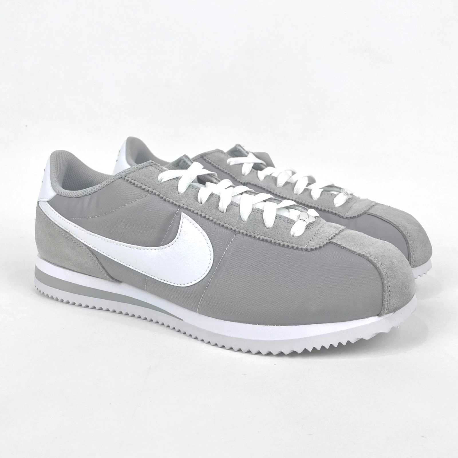 Nike Cortez TXT scarpa sneaker uomo 12 flat argento bianco nylon scamosciato HF0263 002