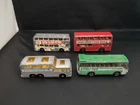 MATCHBOX LESNEY,SUPERFAST LOT OF TWO BUSES AND TWO COACHES--Y522