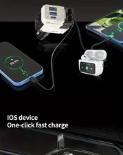 4 In 1 Retractable Fast Car Charging 3.0 Type-C Over Heat Protection 