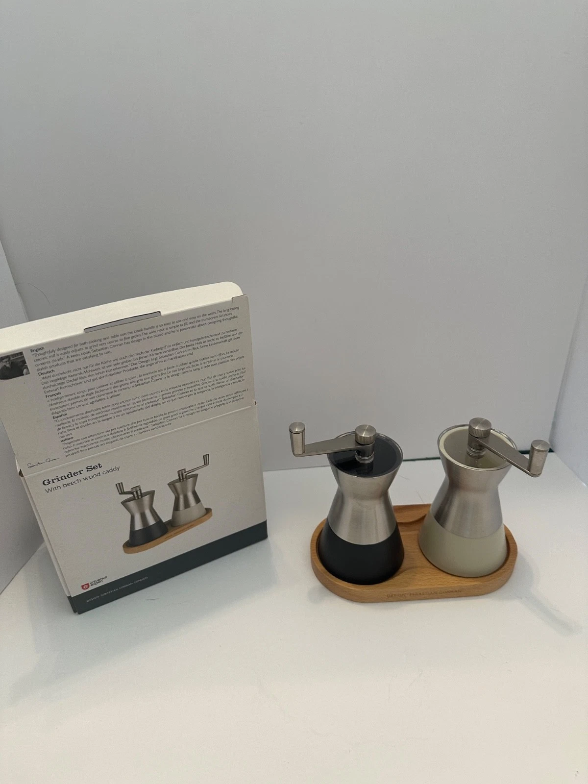 Set of 2 Salt & Pepper OR Spice Grinders W/Beech Wood Caddy NEW
Opens in a new window or tab