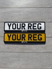 X2 BYD Number Plate Frames UK Black White Logo Front Rear Set