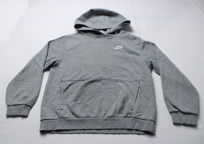 Nike Unisex Kid's Club Fleece Pullover Hoodie EJ3 Dark Grey Heather Large