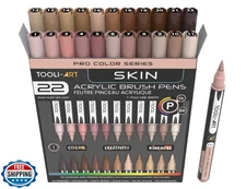22 Flexible Brush Tip Acrylic Paint Pens Markers Set 1-7mm Line for Rock Pain