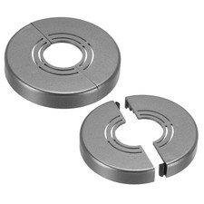 2Pcs 0.4" Thicken Wall Split Flange Escutcheon Plate Cover 0.8/1/1.3 inch, Grey