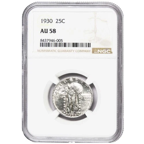 1930 Seated Liberty Quarter NGC AU58 Brown Label
