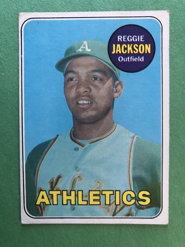 Image showcasing 1969 Topps Reggie Jackson 260 Rookie Oakland Athletics A’s - Vintage ...