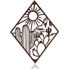 Metal Cactus Wall Decor Natural Themed Metal Wall Art Plant Modern summer Cac...