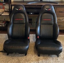 Chevy Corvette C5 Standard Synthetic Leather Seat Covers In Black 1997-2004 Chevy Corvette C5 Standard Synthetic Leather Seat Covers In Black 1997-2004