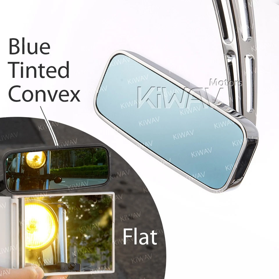 pair chrome mirrors aluminum cnc fits Harley-Davidson softail dyna v-rod - Image 3 of 4