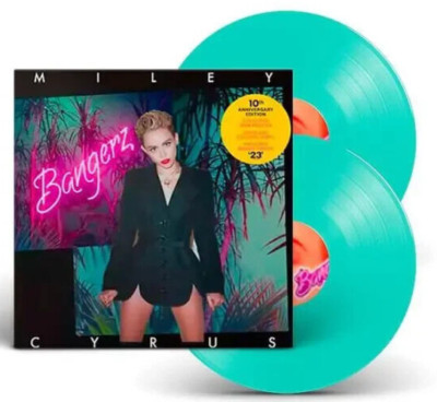 Miley Cyrus Bangerz 10th Anniversary Edition 2LP Sea Glass Marbled Vinyl Poster