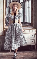 NEW $495 LoveShackFancy Lais Dress Size 8 NWD Gray Floral Z191-11