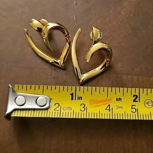 Monet Gold Toned Earrings w/ 14KT Gold Posts (Only Posts are Gold) - Picture 3 of 3