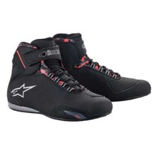 Alpinestars Sektor WP Waterproof Short Motorcycle Boots Black Grey Red Fluo