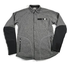 North Face Gordon Lyons Fleece Snap Button Shirt Jacket Mens Small Shacket Gray