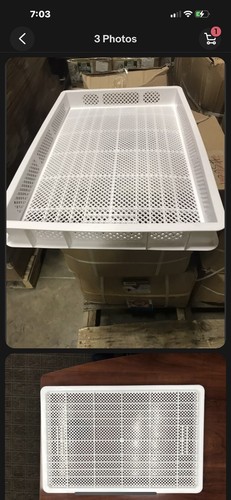 8 slightly Used White Plastic Pasta, Perforated Stackable Drying Trays