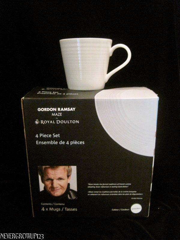 Gordon Ramsay by Royal Doulton 4 Maze White Coffee Mugs G896 for sale ...