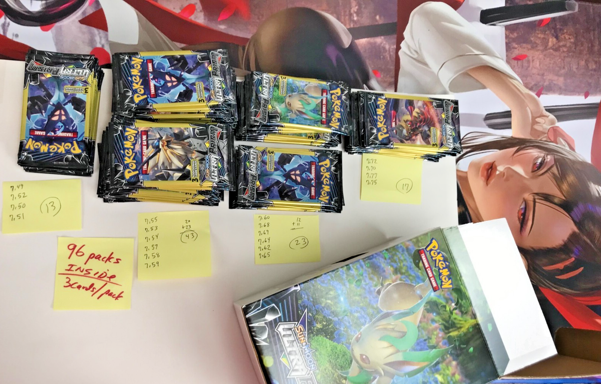 dollar tree pokemon booster box SEALED New Pokemon Sun Moon 96 Ultra prism Dollar tree 3 card pack Booster  Box