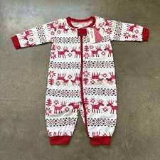 Christmas pajamas One Piece Zipper Front baby size12-18 Months NWT