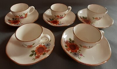 Tasses Vereco à café ambre French vintage amber Vereco coffee cups