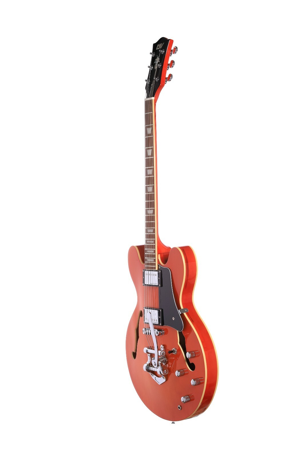 IYV IESB300 Trans Orange, Solid topsemi hollow Body Electric Guitar