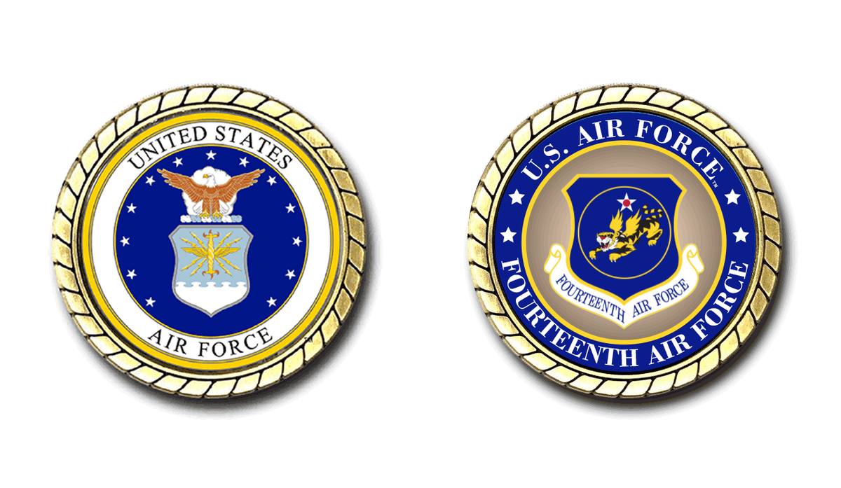 US Air Force Fourteenth Air Force Challenge Coin Officially