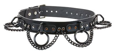 #ad #ad Bondage Belt Black O Ring amp; Chain Punk Gothic Thrash Metal Deathrock USA Made $52.99