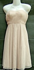 MONSOON NUDE / OYSTER TULLE & SATIN BANDEAU OCCASION DRESS SIZE 14