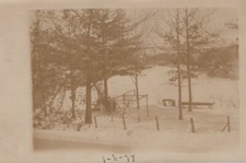 Antique WW1 1917 Kamp Alspice New Hampshire Winter Scene Original Photo