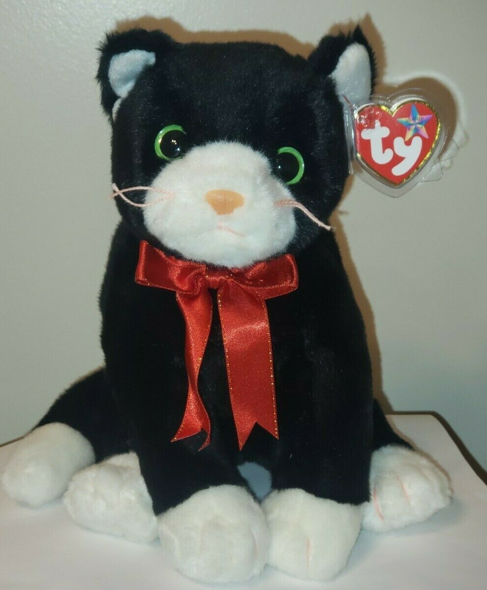 レア baby l l forth black out Ty Beanie Buddy Cat Named Zip 3rd Generation Black & White