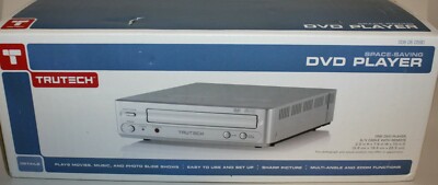 TruTech Space-Saving DVD Player NEW NIB W Remote Music Movies Slide 