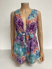 Sybo Skirt Womens Playsuit Size Uk 6 Multicoloured Floral Sleevless Shorts