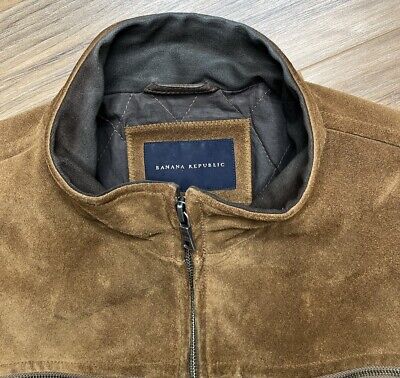 Banana Republic Cowhide Suede Leather Zip Moto Jacket Large Banana Republic Cowhide Suede Leather Zip Moto Jacket Large