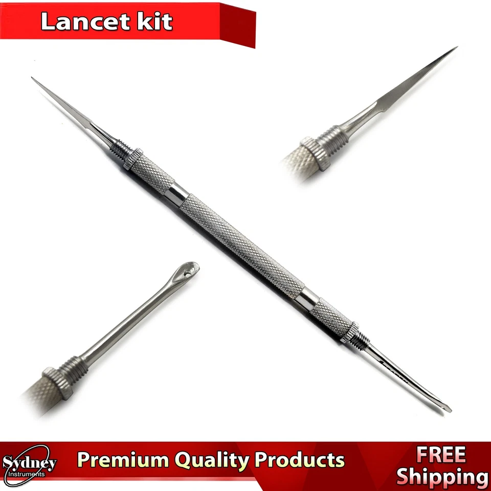 BEADEN® INSTRUMENTS / MEDSPO Lancet and Extractor Skin Care Blackhead Removal Milia Whitehead Extractors