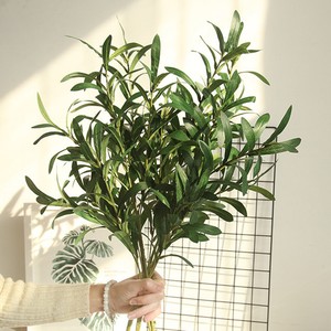 Cw Ke 1pc Artificial Olive Tree Branches Green Leaf Plants Fruits Fake Leaf Ho Ebay