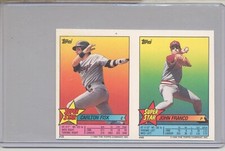 1989 Topps Stickerback Promo Panel Carlton Fisk/John Franco/Greg Maddux RARE