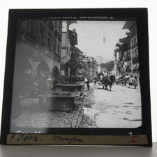 ALTES BERN Um 1920-1930 Glas Positiv Glas Dia 8,5 cm X 8, 5 cm